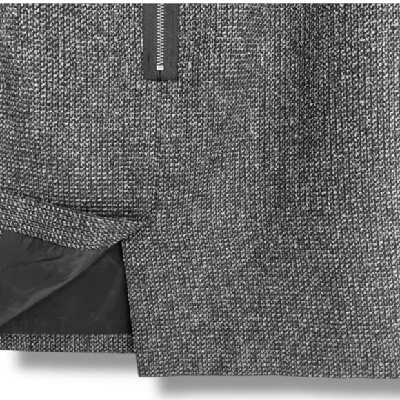 Halogen Skirt Women's Sz 10 Career Tweed Pencil Monochrome Back Exposed Zipper - Picture 5 of 7